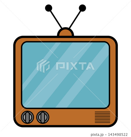 Cartoon Old Retro TV Flat Design on White Background Cartoon Old Retro TV Flat Design on White Background 143498522