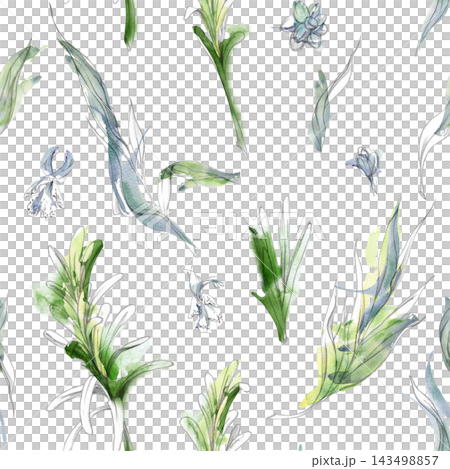 Tarragon, rosemary sprouts, leaves and flowers, fresh seasoning herbs, decorative green plants. Isolated pencil, watercolor hand drawn seamless pattern. Fashion kitchen textiles, stationery products Tarragon, rosemary sprouts, leaves and flowers, fresh seasoning herbs, decorative green plants. Isolated pencil, watercolor hand drawn seamless pattern. Fashion kitchen textiles, stationery products 143498857