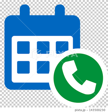 A reservation phone and calendar; a blue calendar and a green receiver. A reservation phone and calendar; a blue calendar and a green receiver. 143500230