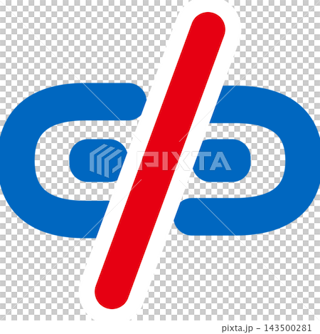 Broken link. Cut the blue chain with a red diagonal line. Broken link. Cut the blue chain with a red diagonal line. 143500281