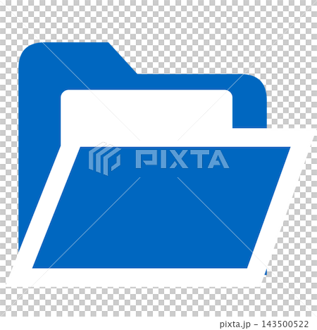 Opened folder: White document in the blue folder Opened folder: White document in the blue folder 143500522