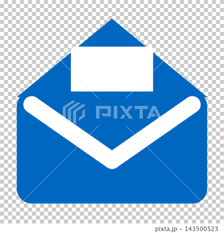 An open envelope. A white letter inside a blue envelope. An open envelope. A white letter inside a blue envelope. 143500523