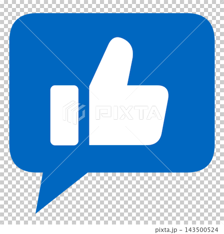 A "Good" speech bubble. A blue speech bubble with a white thumbs-up. A "Good" speech bubble. A blue speech bubble with a white thumbs-up. 143500524