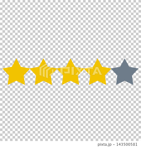 A four-star rating: four yellow stars and one gray star. A four-star rating: four yellow stars and one gray star. 143500581