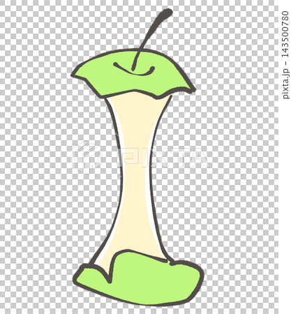 Illustration of the core of a green apple Illustration of the core of a green apple 143500780