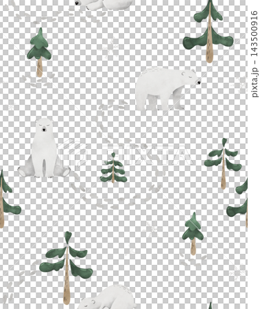 Winter seamless pattern with polar bear. Watercolor hand painting background with artic white animal, snowflakes and spruce, wrapping paper, fabric, Christmas and New Year greeting cards Winter seamless pattern with polar bear. Watercolor hand painting background with artic white animal, snowflakes and spruce, wrapping paper, fabric, Christmas and New Year greeting cards 143500916
