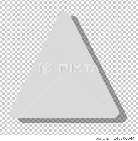 A gray triangle shape with rounded corners and a shadow in the bottom right corner, which can be used as a background or icon base. A gray triangle shape with rounded corners and a shadow in the bottom right corner, which can be used as a background or icon base. 143500944