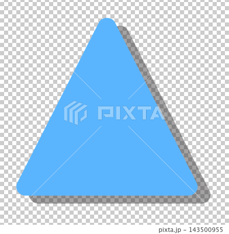 A light blue triangle shape with rounded corners and a shadow in the bottom right corner, which can be used as a background or icon base. A light blue triangle shape with rounded corners and a shadow in the bottom right corner, which can be used as a background or icon base. 143500955