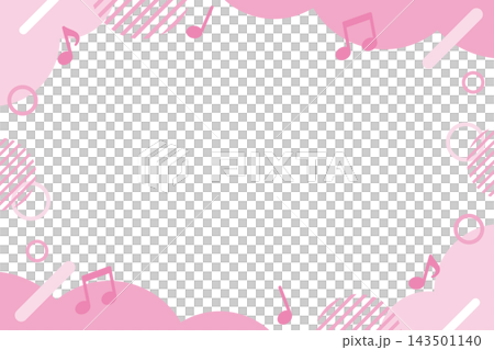 かわいい音符フレーム　ピンク 143501140