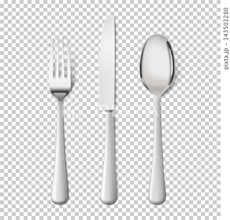 Cutlery mockup set. Hight realistic vector illustration isolated on white background. Ready for your design, brandeng, presentation. EPS10. Cutlery mockup set. Hight realistic vector illustration isolated on white background. Ready for your design, brandeng, presentation. EPS10. 143501280