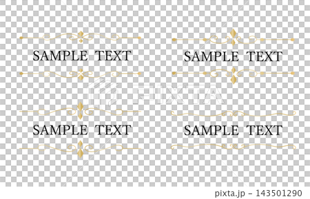 A simple and delicate set of gold divider lines and border frames. A simple and delicate set of gold divider lines and border frames. 143501290