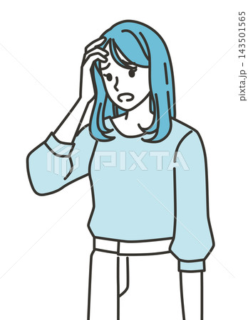 問題に悩み困っている女性のイメージ 問題に悩み困っている女性のイメージ 143501565