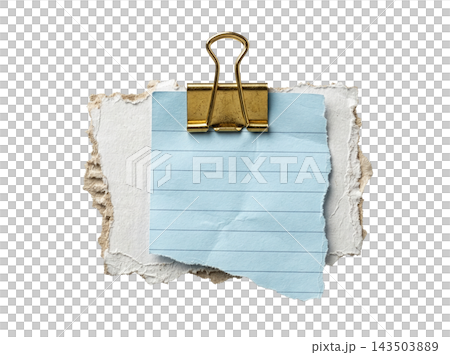Memo paper with cardboard held by clip Memo paper with cardboard held by clip 143503889