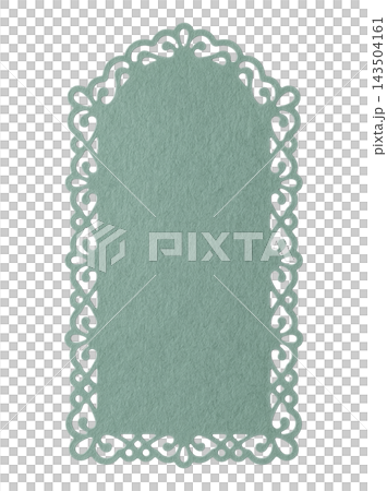 Isolated green vintage deco paper element Isolated green vintage deco paper element 143504161