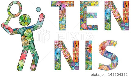 Word TENNIS. Vector object for decoration Word TENNIS. Vector object for decoration 143504352