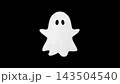 Cute 3D Halloween Ghost Character Floating on Black Background Cute 3D Halloween Ghost Character Floating on Black Background 143504540