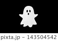 Cute 3D Halloween Ghost Character Floating on Black Background Cute 3D Halloween Ghost Character Floating on Black Background 143504542