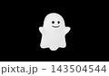 Cute 3D Halloween Ghost Character Floating on Black Background Cute 3D Halloween Ghost Character Floating on Black Background 143504544