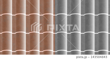 Brown S-Curve Roof Tiles and Stencil Mask Comparison Brown S-Curve Roof Tiles and Stencil Mask Comparison 143504843