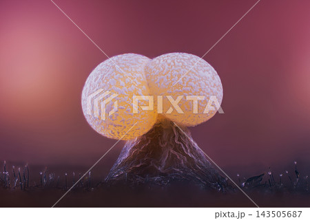 Slime mold - Physarum viride. It's a small protist organism 143505687