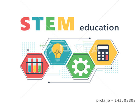 Colorful STEM Education Science Technology Graphic Colorful STEM Education Science Technology Graphic 143505808