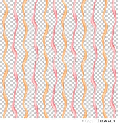 Cute Orange Pink Striped Seamless Pattern. Watercolor dopamine pastel hand drawn illustration isolated on white background summer design home kitchen textile table cloth cute companion fabric crockery 143505814