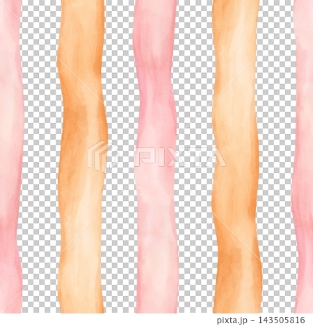 Cute Orange Pink Striped Seamless Pattern. Watercolor dopamine pastel hand drawn illustration isolated on white background summer design home kitchen textile table cloth cute companion fabric crockery 143505816