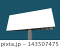 Mock up: blank white billboard and white clouds against blue-green background 143507475