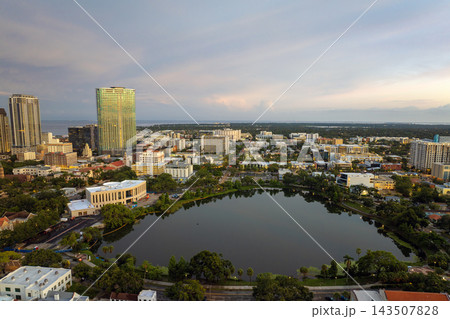 Modern skyline of downtown St Petersburg, Florida, USA. Urban view with commercial and residential towers near Tampa Bay. Modern skyline of downtown St Petersburg, Florida, USA. Urban view with commercial and residential towers near Tampa Bay. 143507828