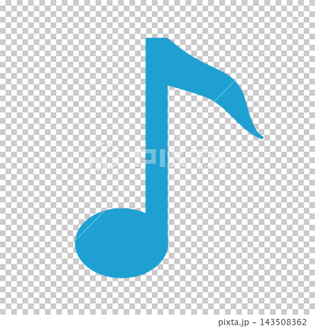 青い旗付き八分音符のシンプルなアイコン 背景透過 青い旗付き八分音符のシンプルなアイコン 背景透過 143508362