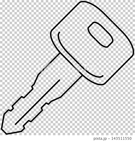 Line art style icon illustration of an ignition car key isolated on transparent background. Minimalist thin line design element clip art for vehicle access UI. Line art style icon illustration of an ignition car key isolated on transparent background. Minimalist thin line design element clip art for vehicle access UI. 143511550