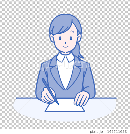 Writing documents, woman in a suit Writing documents, woman in a suit 143511628