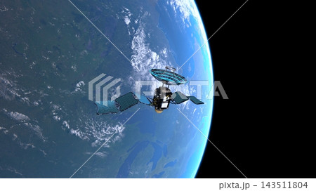 人工衛星と地球 人工衛星と地球 143511804