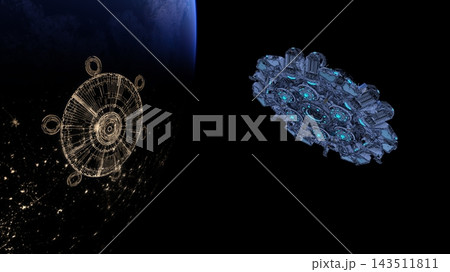 人工衛星と地球 143511811