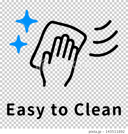 Easy to clean - Icon pictogram and text Easy to clean - Icon pictogram and text 143511892