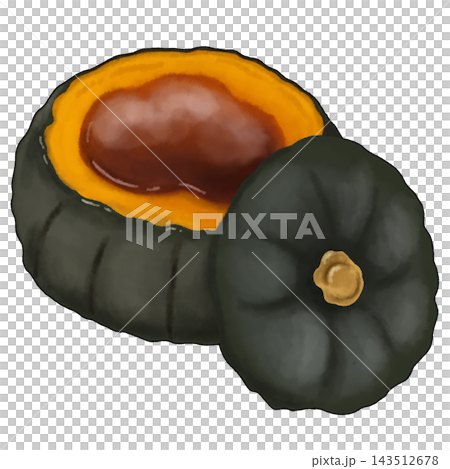 Illustration of a whole pumpkin pudding Illustration of a whole pumpkin pudding 143512678