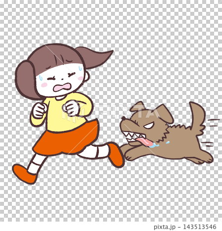 圖解:一個女孩被狗追趕 圖解:一個女孩被狗追趕 143513546