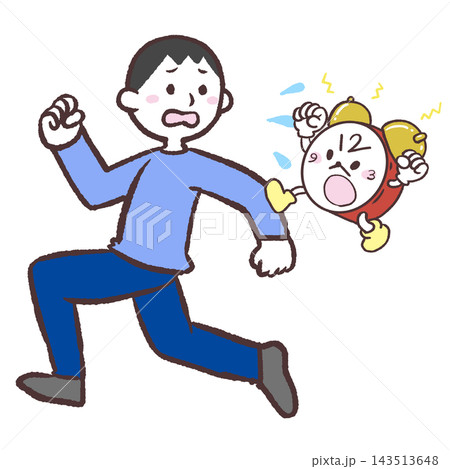 時間に追われる男性のイラスト 時間に追われる男性のイラスト 143513648