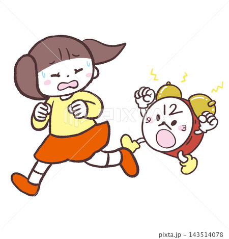 時間に追われる女の子のイラスト 時間に追われる女の子のイラスト 143514078