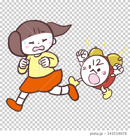 時間に追われる女の子のイラスト 時間に追われる女の子のイラスト 143514078