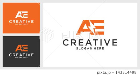 Initial AE letter logo with lightning bolt logo vector design 143514499