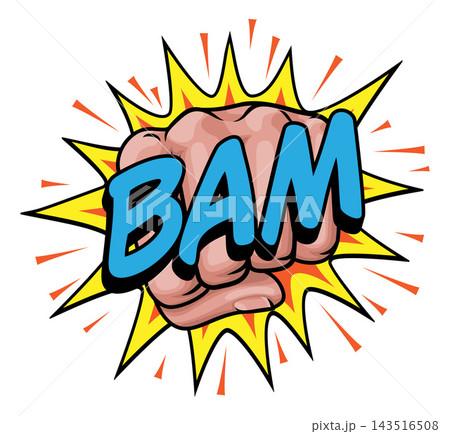 BAM Comic Book Pop Art Explosion Fist Graphic BAM Comic Book Pop Art Explosion Fist Graphic 143516508