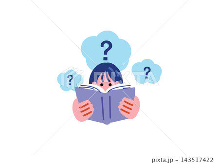 勉強する女子学生のイラスト 143517422