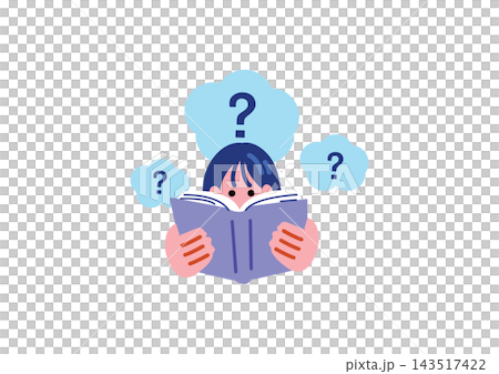 勉強する女子学生のイラスト 143517422