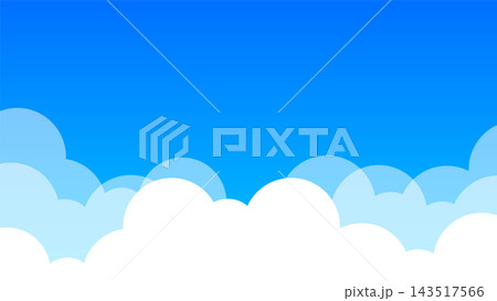 青空と雲のイラスト背景 143517566