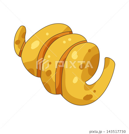 Illustration of spiral potato chip Illustration of spiral potato chip 143517730