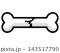 ひびが入った骨の骨折や骨粗しょう症をイメージするイラスト 143517790