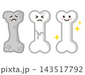 骨のキャラクターセット骨粗しょう症や骨折と健康な状態の比較イラスト 143517792