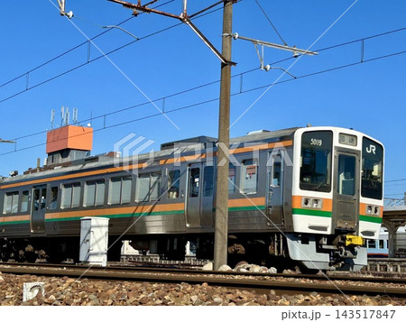 冬晴れをゆく電車 冬晴れをゆく電車 143517847