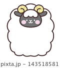 かわいい黒羊のフレームイラスト 143518581